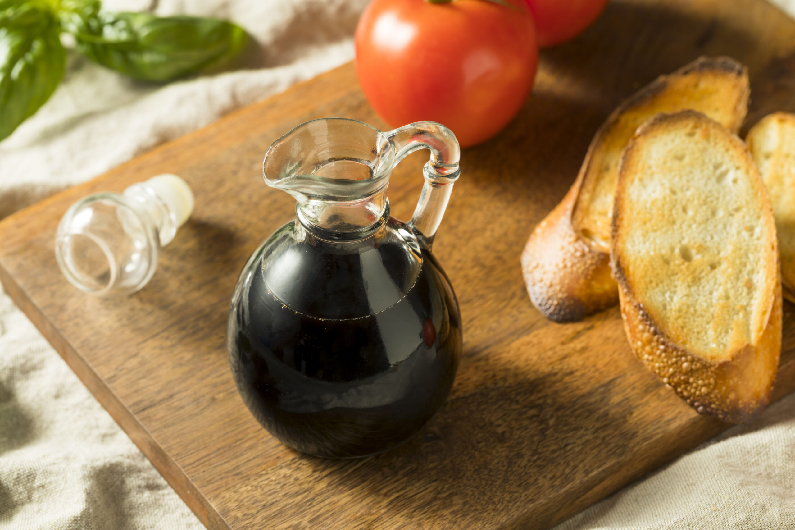 Balsamic vinegar with flaxseed oil.